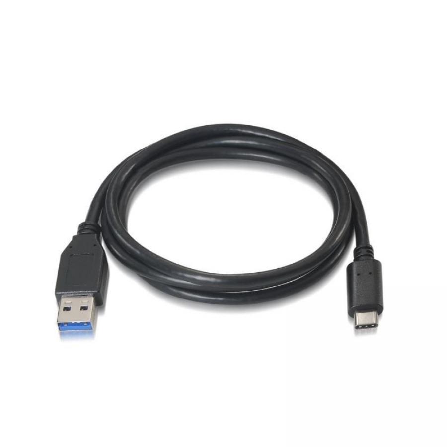 Cable USB 3.1 Tipo-C Aisens A107-0060/ USB Tipo-C Macho - USB Macho/ 10Gbps/ 1m/ Negro