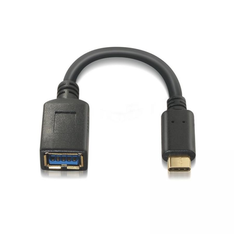 Cable USB 3.1 Tipo-C Aisens A107-0062/ USB Tipo-C Macho - USB Hembra/ 5Gbps/ 15cm/ Negro