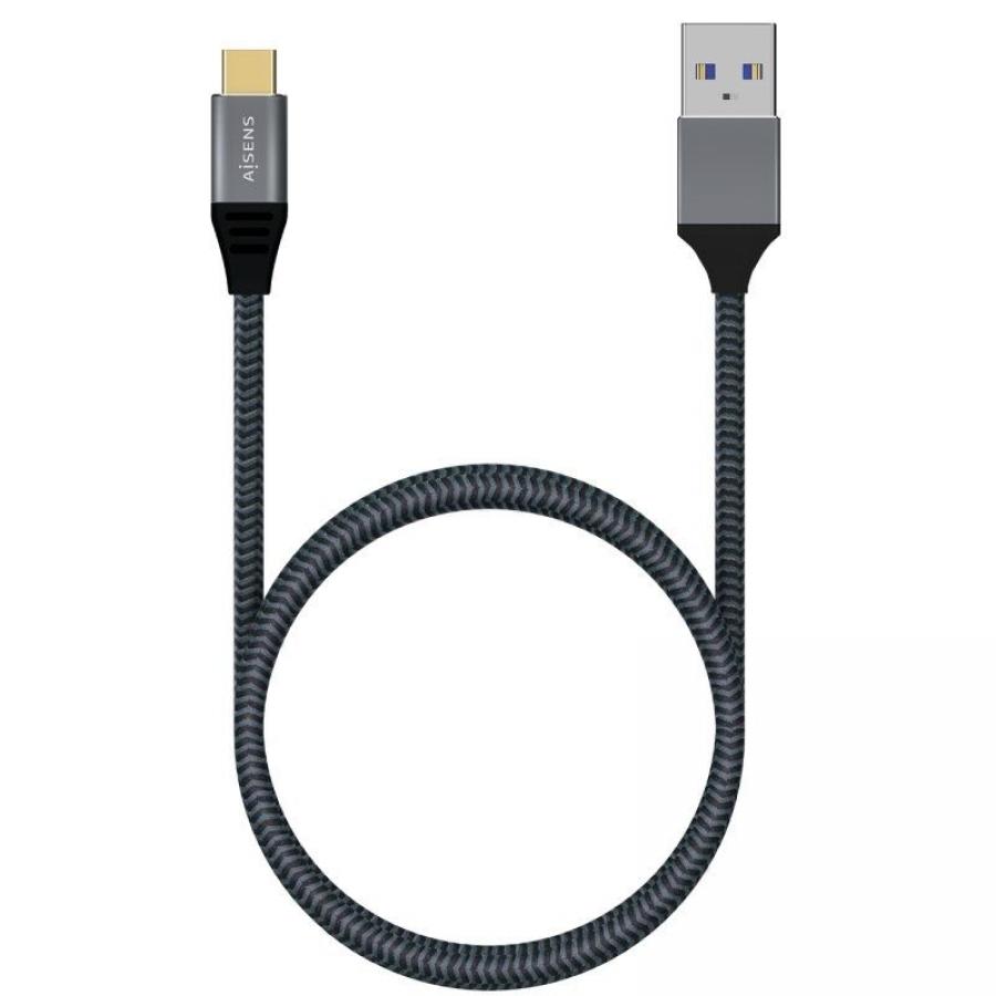 Cable USB 3.1 Tipo-C Aisens A107-0632/ USB Tipo-C Macho - USB Macho/ 10Gbps/ 1.5m/ Gris