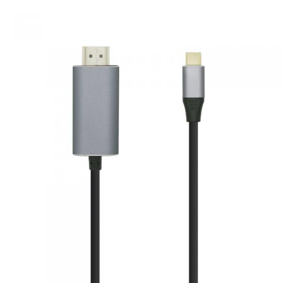 Cable Conversor Aisens A109-0392 USB Tipo-C Macho - HDMI Macho 0.8m Negro