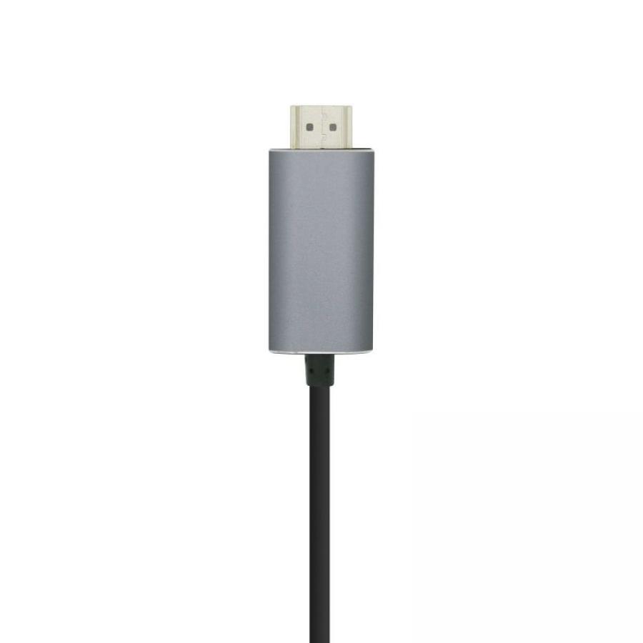 Cable Conversor Aisens A109-0392/ USB Tipo-C Macho - HDMI Macho/ Hasta 27W/ 1250Mbps/ 80cm/ Negro