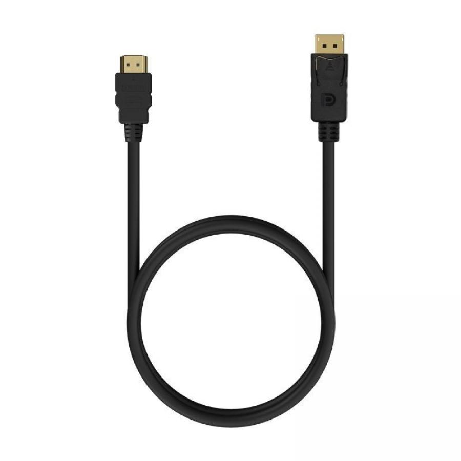 Cable Conversor Aisens A125-0550/ Displayport Macho - HDMI Macho/ Hasta 5W/ 2300Mbps/ 50cm/ Negro