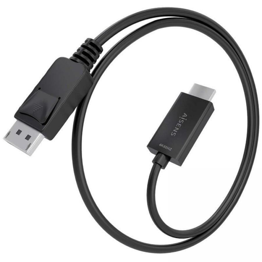 Cable Conversor Aisens A125-0892/ DisplayPort Macho - HDMI 4K Macho/ 1m/ Negro