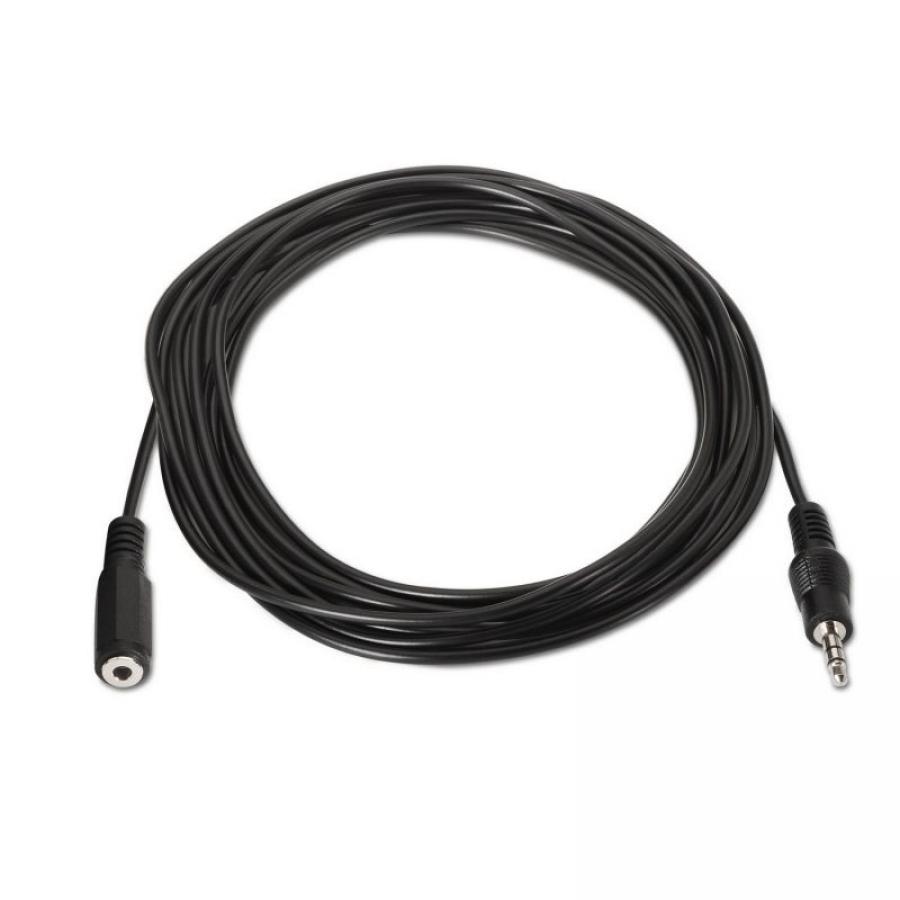 Cable Estéreo Aisens A128-0145/ Jack 3.5 Macho - Jack 3.5 Hembra/ Hasta 0.1W/ 1.5m/ Negro