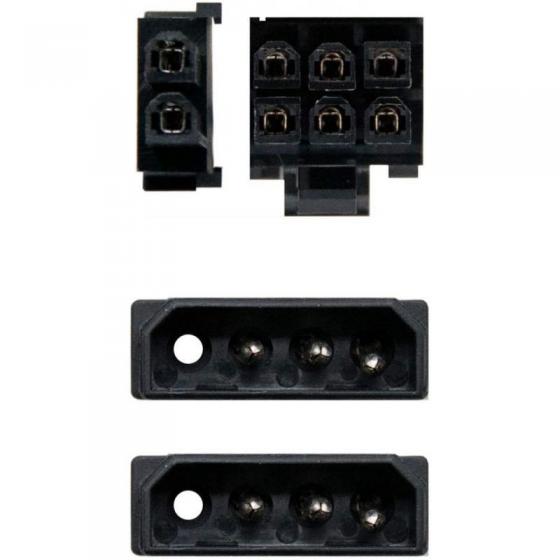 Cable Alimentación Tarjeta Gráfica Aisens A131-0165/ 2x Molex Macho - Molex 6+2 PIN Macho/ Hasta 54W/ 20cm