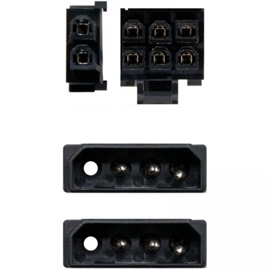 Cable Alimentación Tarjeta Gráfica Aisens A131-0165/ 2x Molex Macho - Molex 6+2 PIN Macho/ Hasta 54W/ 20cm