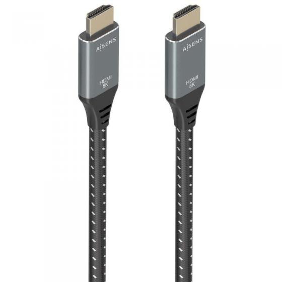 Cable HDMI 2.1 8K Aisens A150-0876/ HDMI Macho - HDMI Macho/ 5m/ Gris y Negro