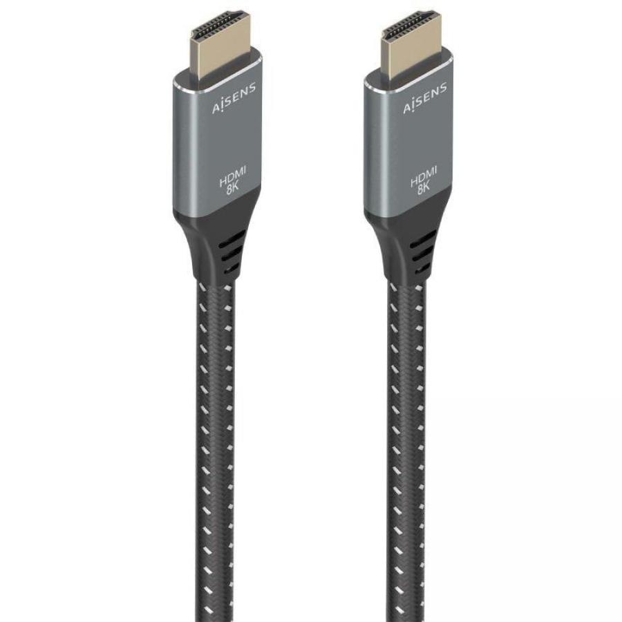 Cable HDMI 2.1 8K Aisens A150-0876/ HDMI Macho - HDMI Macho/ 5m/ Gris y Negro