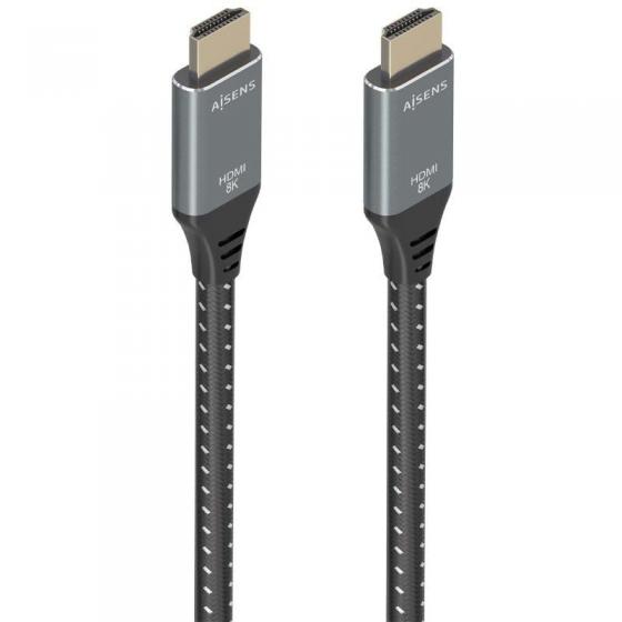Cable HDMI 2.1 8K Aisens A150-0877/ HDMI Macho - HDMI Macho/ 7m/ Gris y Negro
