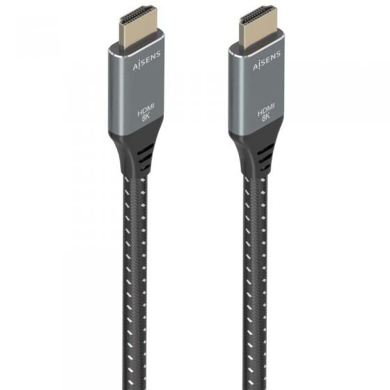 Cable HDMI 2.1 8K Aisens A150-0878/ HDMI Macho - HDMI Macho/ 10m/ Gris y Negro