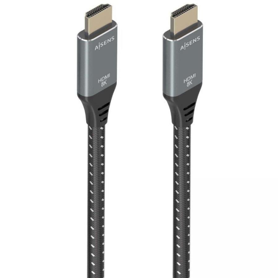Cable HDMI 2.1 8K Aisens A150-0878/ HDMI Macho - HDMI Macho/ 10m/ Gris y Negro