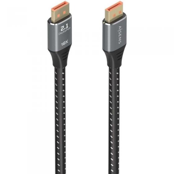 Cable DisplayPort 2.1 16K Aisens A158-0903/ DisplayPort Macho - DisplayPort Macho/ 80Gbps/ 2m/ Negro