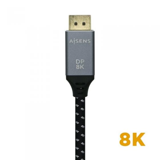 Cable DisplayPort 1.4 8K Aisens A149-0434/ DisplayPort Macho - DisplayPort Macho/ 50cm/ Negro Gris
