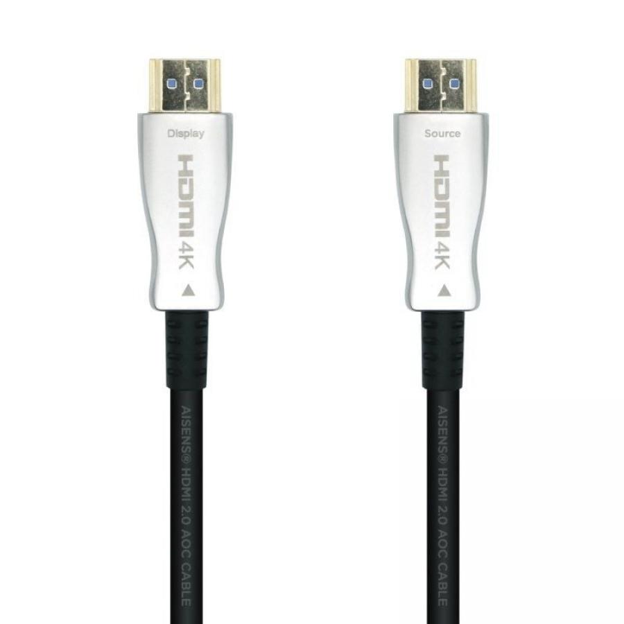 Cable HDMI 2.0 AOC 4K Aisens A148-0378/ HDMI Macho - HDMI Macho/ 20m/ Negro