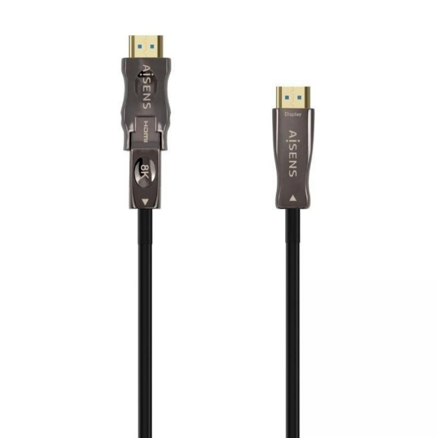 Cable HDMI 2.1 AOC 8K Desmontable Aisens A153-0645/ HDMI Macho / D Macho - HDMI Macho/ 20m/ Negro