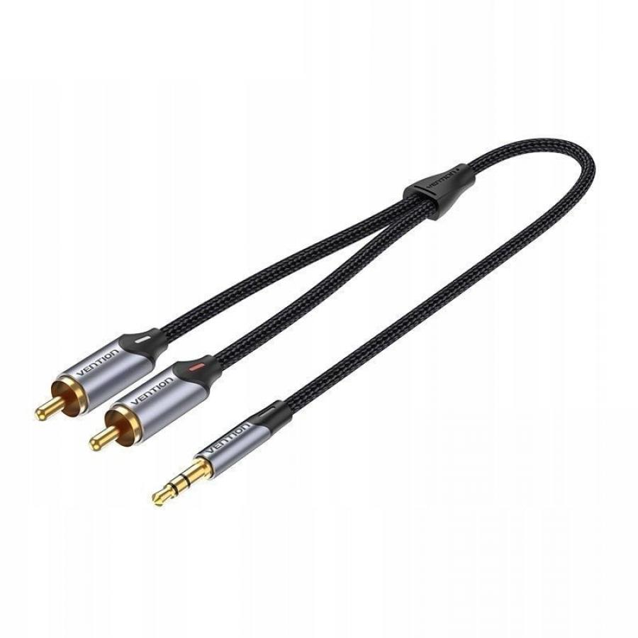 Cable Estéreo Vention BCNBJ/ Jack 3.5 Macho - 2x RCA Macho/ 5m/ Gris