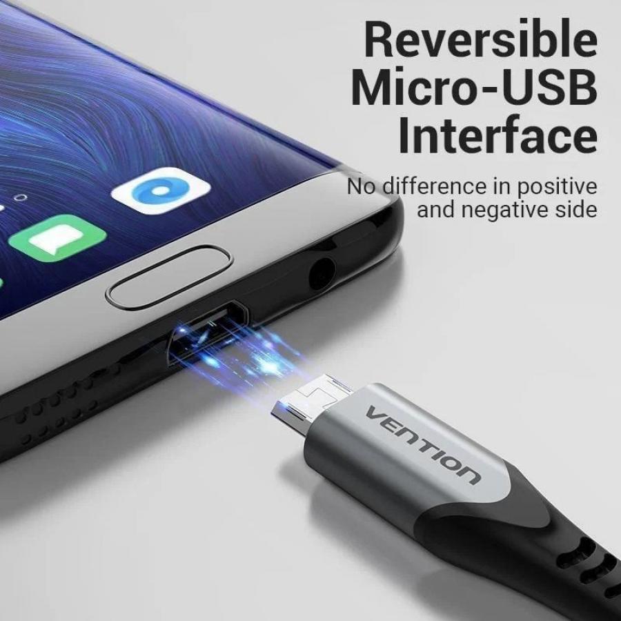 Cable USB 2.0 Vention COCHD/ USB Macho - MicroUSB Macho/ 480Mbps/ 50cm/ Negro