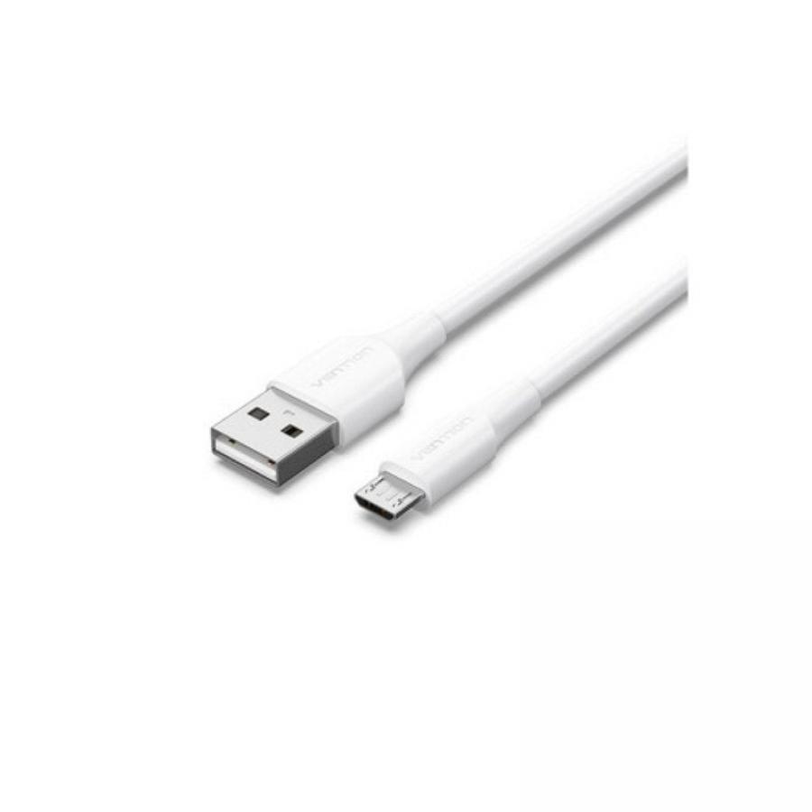 Cable USB 2.0 Vention CTIWI/ USB Macho - MicroUSB Macho/ Hasta 60W/ 480Mbps/ 3m/ Blanco