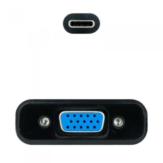 Cable Conversor Nanocable 10.16.4101-BK/ USB Tipo-C Macho - VGA Hembra/ 10cm/ Negro