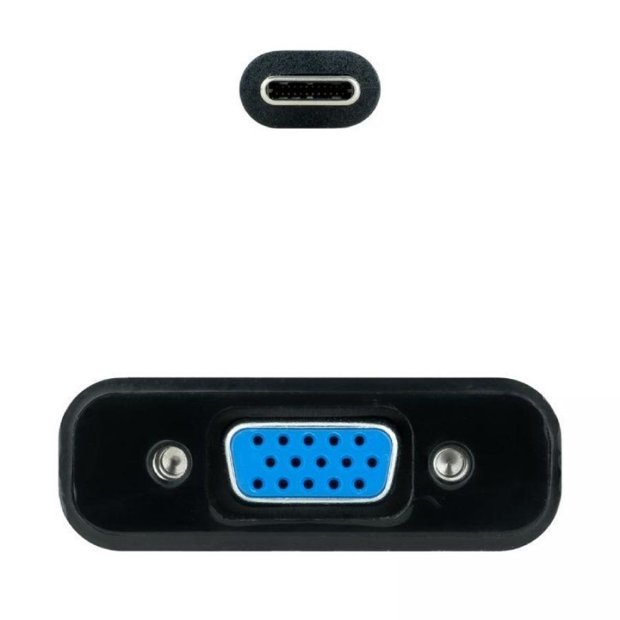 Cable Conversor Nanocable 10.16.4101-BK/ USB Tipo-C Macho - VGA Hembra/ 10cm/ Negro