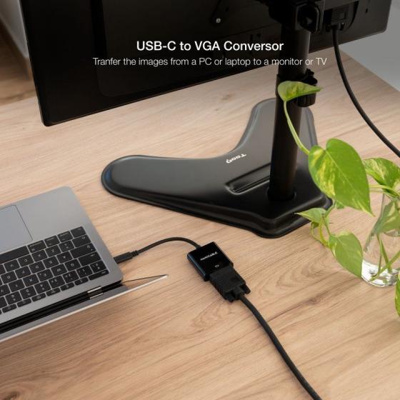 Cable Conversor Nanocable 10.16.4101-BK/ USB Tipo-C Macho - VGA Hembra/ 10cm/ Negro
