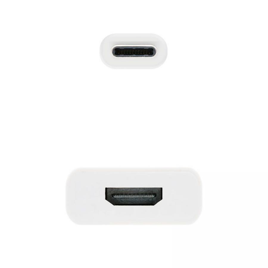 Conversor Nanocable 10.16.4102/ USB Tipo-C Macho - HDMI Hembra/ 15cm/ Blanco