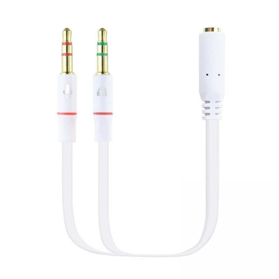 Cable Estéreo Nanocable 10.24.1203/ Jack 3.5 Hembra - 2x Jack 3.5 Macho/ 20cm/ Blanco