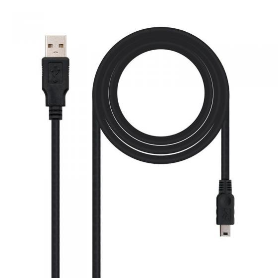 Cable USB 2.0 Nanocable 10.01.0401 USB Macho - MiniUSB Macho 1m Negro