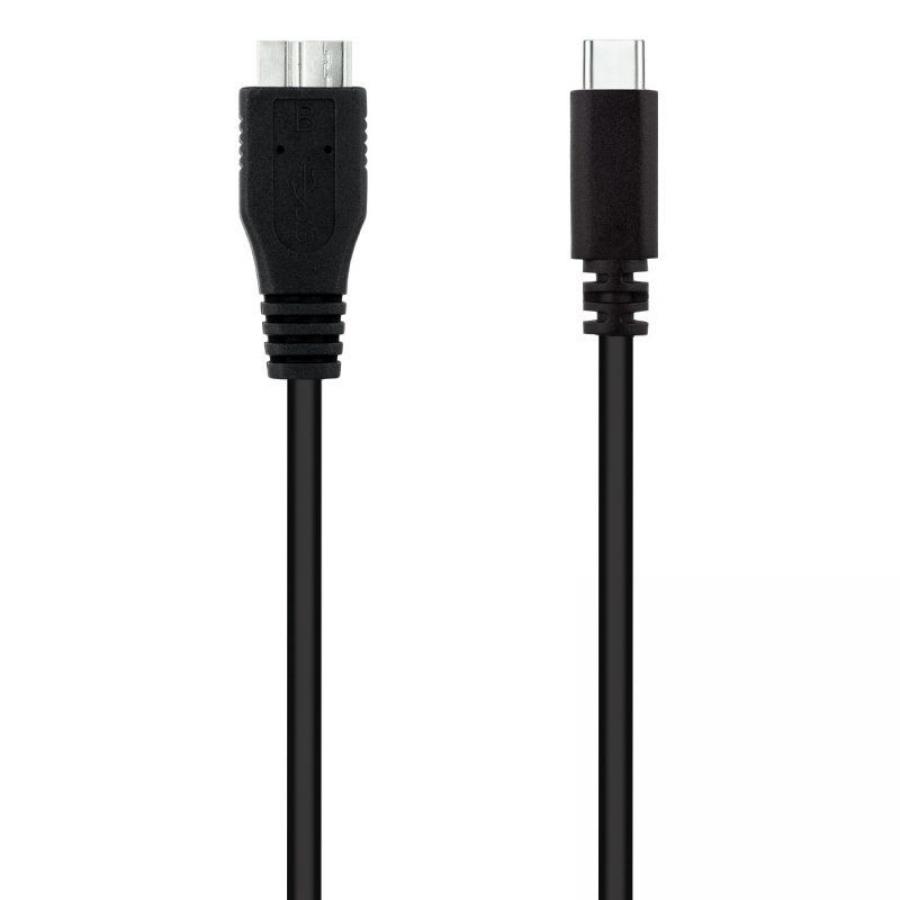 Cable USB 3.0 Tipo-C Nanocable 10.01.1201-BK/ USB Tipo-C Macho - MicroUSB Macho/ 5Gbps/ 1m/ Negro