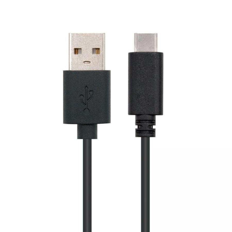 Cable USB 2.0 Nanocable 10.01.2101/ USB Tipo-C Macho - USB Macho/ 480Mbps/ 1m/ Negro