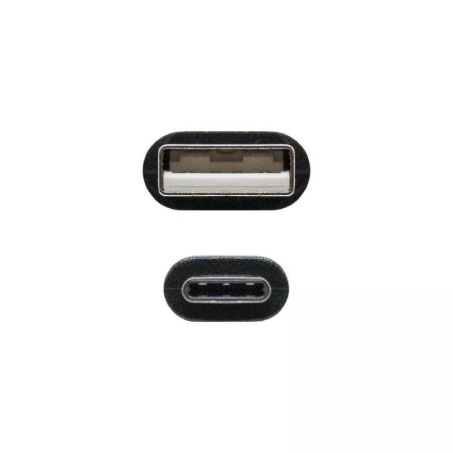 Cable USB 2.0 Nanocable 10.01.2101/ USB Tipo-C Macho - USB Macho/ 480Mbps/ 1m/ Negro