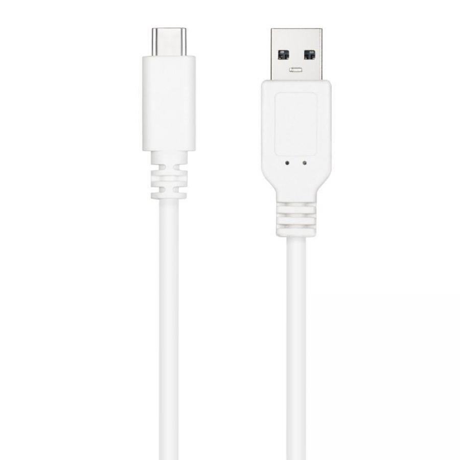 Cable USB 2.0 Nanocable 10.01.2101-W/ USB Tipo-C Macho - USB Macho/ 480Mbps/ 1m/ Blanco
