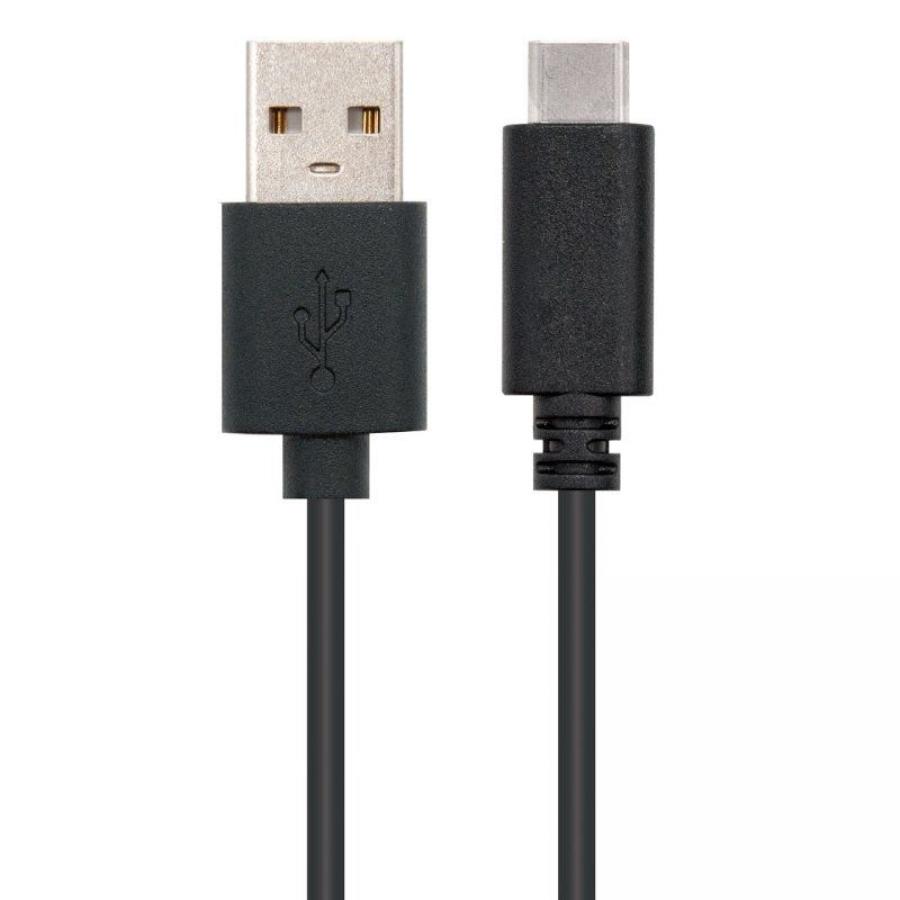 Cable USB 2.0 Nanocable 10.01.2103/ USB Macho - USB Tipo-C Macho/ 480Mbps/ 3m/ Negro