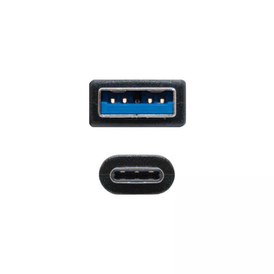 Cable USB 3.1 Nanocable 10.01.4001/ USB Tipo-C Macho - USB Macho/ 1m/ Negro