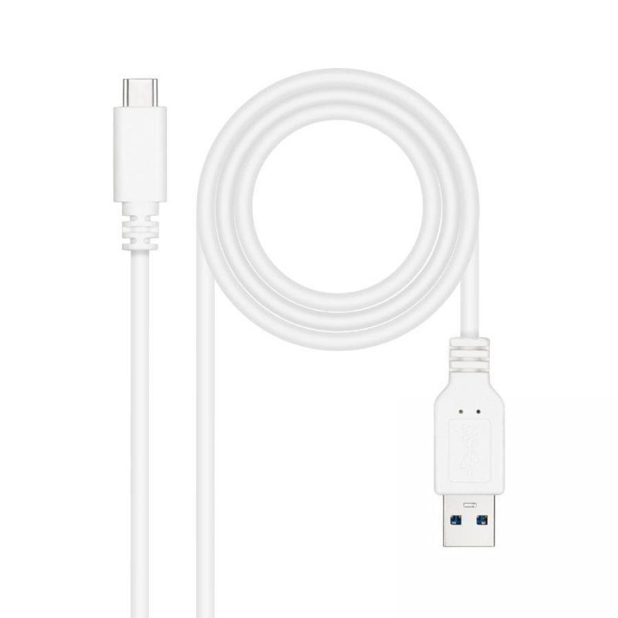 Cable USB 3.1 Tipo-C Nanocable 10.01.4001-L150-W/ USB Tipo-C Macho - USB Macho/ 10Gbps/ 1.5m/ Blanco