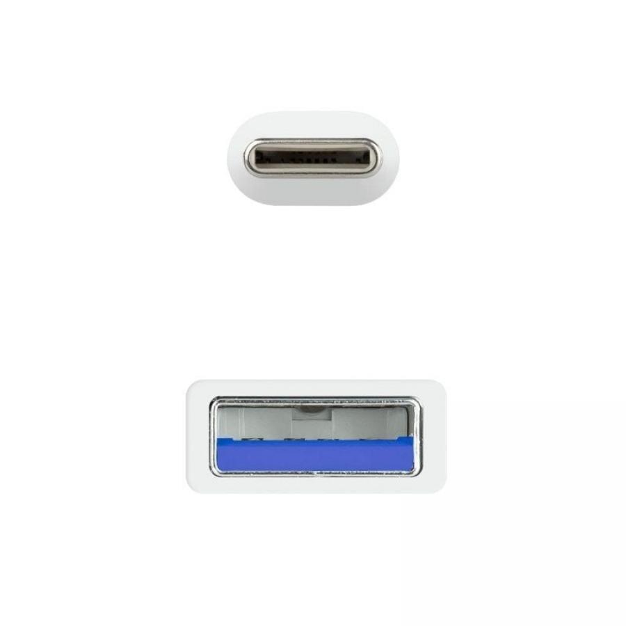 Cable USB 3.1 Tipo-C Nanocable 10.01.4001-W/ USB Tipo-C Macho - USB Macho/ 10Gbps/ 1m/ Blanco