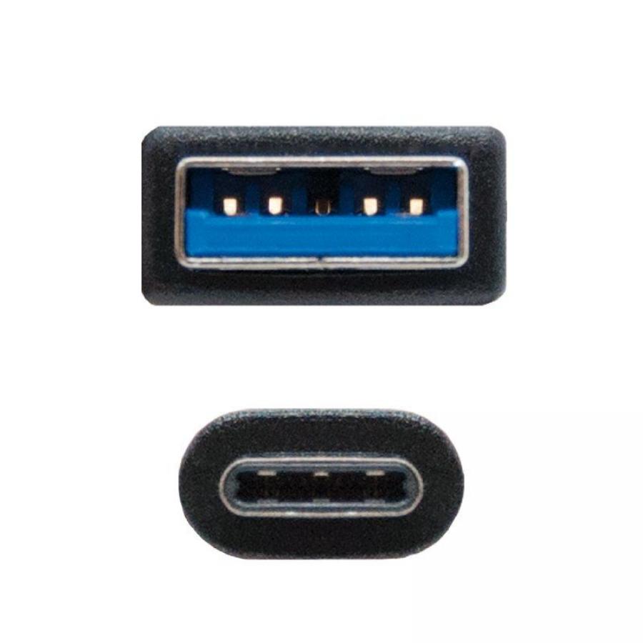 Cable USB 3.1 Tipo-C Nanocable 10.01.4002/ USB Tipo-C Macho - USB Macho/ 10Gbps/ 2m/ Negro