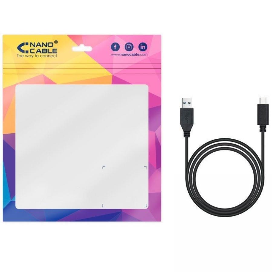 Cable USB 3.1 Tipo-C Nanocable 10.01.4002/ USB Tipo-C Macho - USB Macho/ 10Gbps/ 2m/ Negro