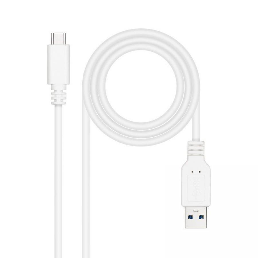 Cable USB 3.1 Nanocable 10.01.4002-W/ USB Tipo-C Macho - USB Macho/ 2m/ Blanco