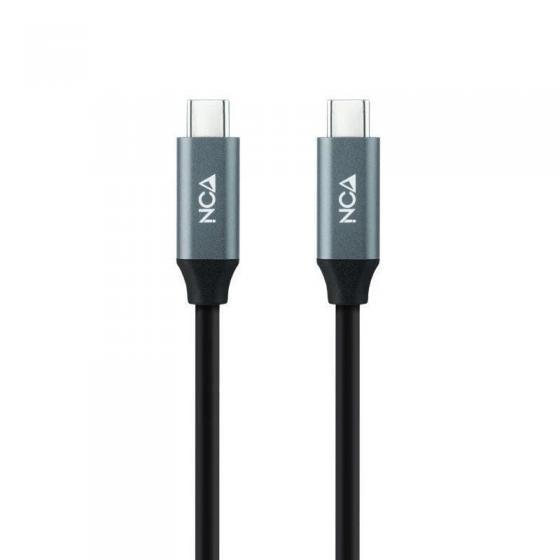 Cable USB 3.2 Tipo-C Nanocable 10.01.4303/ USB Tipo-C Macho - USB Tipo-C Macho/ 3m/ Gris y Negro