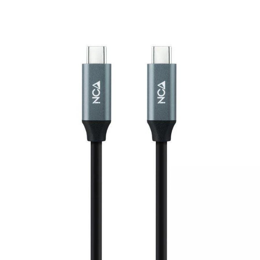 Cable USB 3.2 Tipo-C Nanocable 10.01.4303/ USB Tipo-C Macho - USB Tipo-C Macho/ 3m/ Gris y Negro