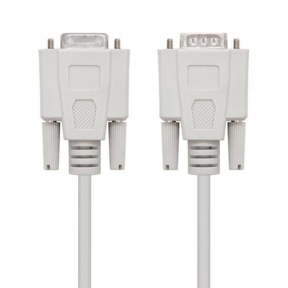 Cable Serie NULL Modem Nanocable 10.14.0502/ DB9 Macho - DB9 Hembra/ 1.8m/ Beige