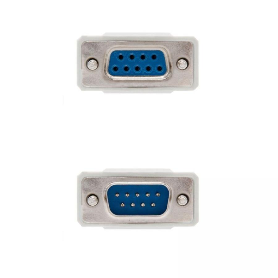 Cable Serie NULL Modem Nanocable 10.14.0502/ DB9 Macho - DB9 Hembra/ 1.8m/ Beige