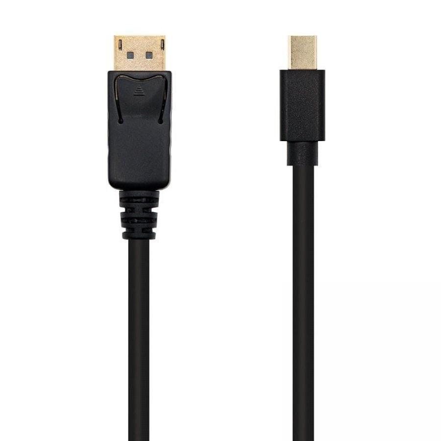 Cable Mini DisplayPort 1.2 4K Nanocable 10.15.2402/ Mini DisplayPort Macho - DisplayPort Macho/ 2m/ Negro