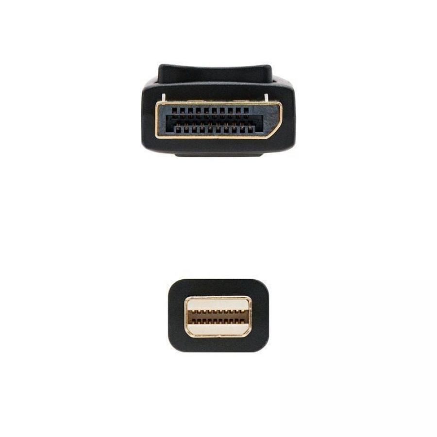 Cable Mini DisplayPort 1.2 4K Nanocable 10.15.2402/ Mini DisplayPort Macho - DisplayPort Macho/ 2m/ Negro