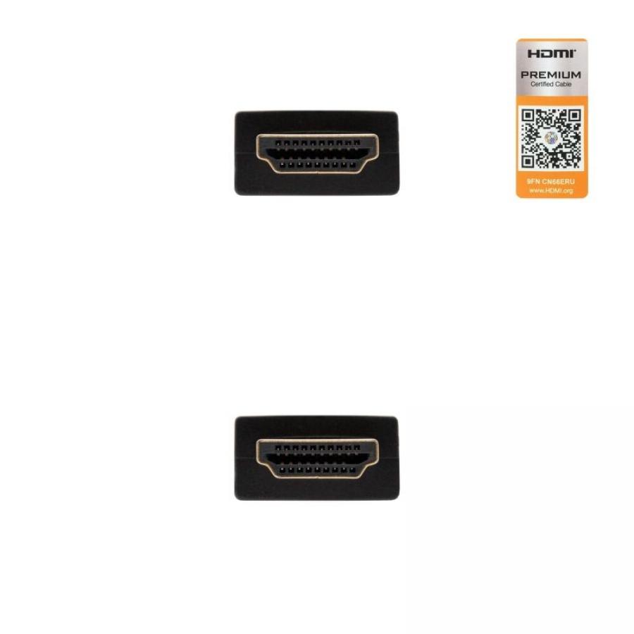 Cable HDMI 2.0 4K Nanocable 10.15.3601/ HDMI Macho - HDMI Macho/ 1m/ Certificado/ Negro