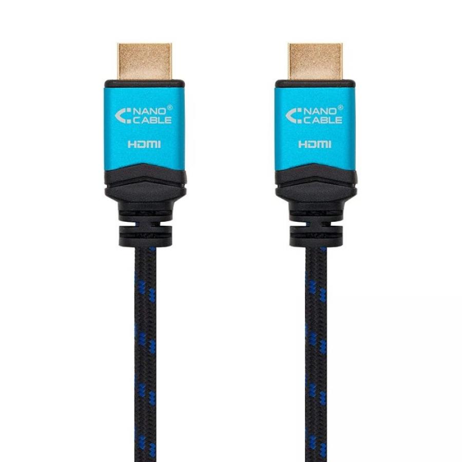 Cable HDMI 2.0 4K Nanocable 10.15.3701/ HDMI Macho - HDMI Macho/ 1m/ Negro/ Azul