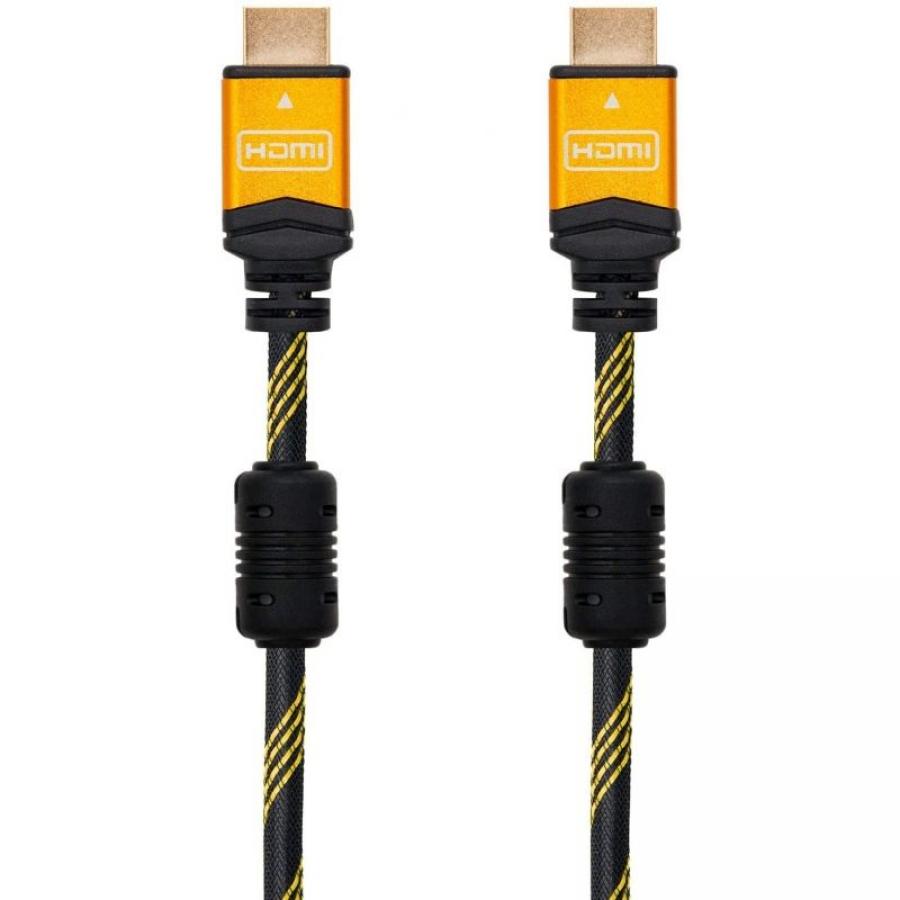 Cable HDMI 2.0 4K Nanocable 10.15.1602/ HDMI Macho - HDMI Macho/ 1.5m/ Negro/ Naranja