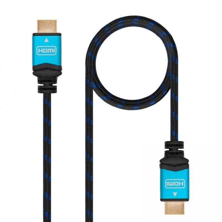 Cable HDMI 2.0 4K Nanocable 10.15.3702/ HDMI Macho - HDMI Macho/ 2m/ Negro/ Azul