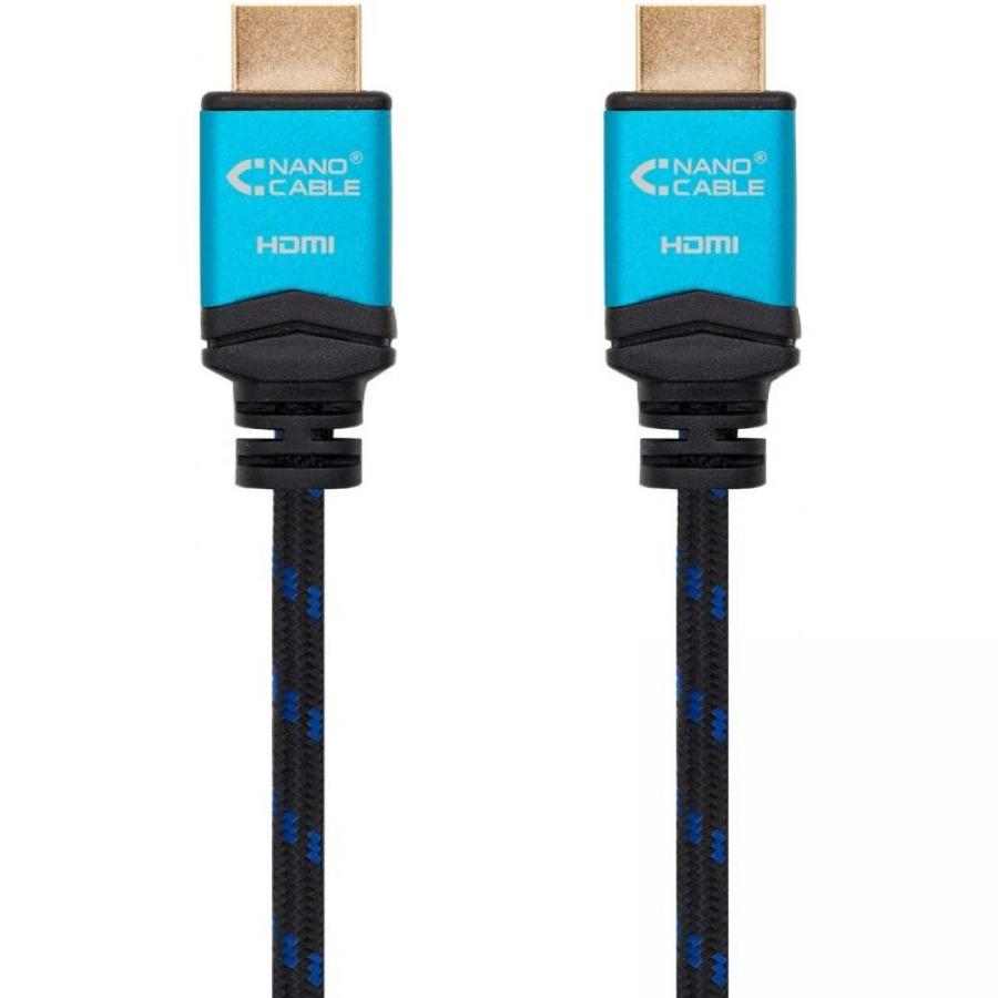 Cable HDMI 2.0 4K Nanocable 10.15.3705/ HDMI Macho - HDMI Macho/ 5m/ Negro/ Azul